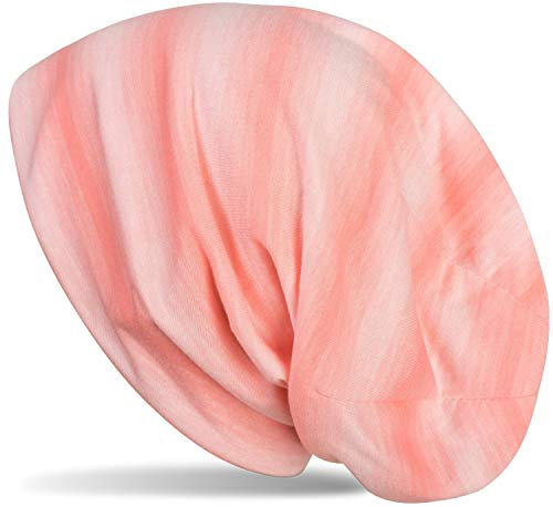 styleBREAKER Unisex Beanie Mütze mit Streifen Farbverlauf Muster Ton in Ton, Slouch Longbeanie 04024163, Farbe:Apricot