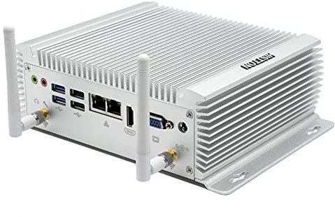 HISTTON mini pc fanless, pc industriale Windows 10 Pro Intel Core i7-4500U, 8 GB di RAM 256 GB SSD, 4xCOM RS232, 2xCOM RS485, 2 * LAN, 1 * HDMI, 1 * VGA, Dual Wifi, BT 4.0, Supporto Linux/Ubuntu