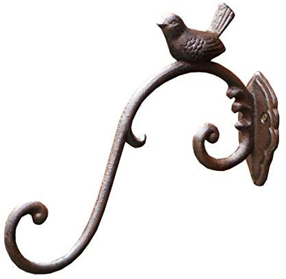 TentHome Blumentopf Haken Blumenampel Halter Garten Halterung Balkon Metall Wandhalterung Pflanze zum Aufhängen Deko Vogel Antik Braun