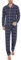 iClosam Pyjama Homme Hiver Coton 2 Pièces Pyjama Long Chaud à Carreaux Ensemble de Pyjamas avec Bouton Vêtements de Nuit Col V avec Poches Confortable