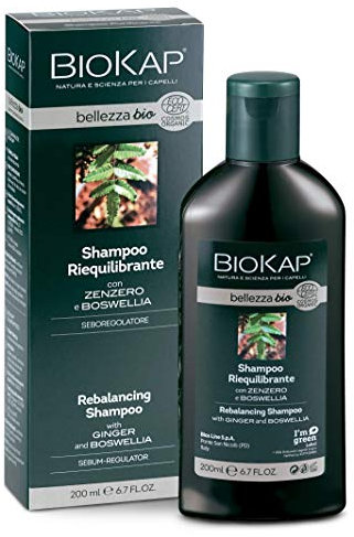 BIOKAP BELLEZZA BIO Rebalancing Ausgleichendes Shampoo 200ml | für eine ausbalancierte Kopfhaut und weiches Haar - Komplex aus Ingwer Boswellia und roten Trauben - VEGAN