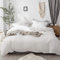 Lanqinglv Bettwäsche 135x200cm 4teilig Baumwolle Weiß Weiss Uni Wendebettwäsche Set Einzelbett Renforce Bettbezug 135x200cm mit Reißverschluss und 2 Kissenbezug 80x80cm