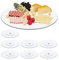 Relaxdays 8 x Servierplatte XL, 360° drehbar, Käse, Snacks, Kuchen, rund, ∅ 45 cm, Glas Tortenplatte, transparent/Silber