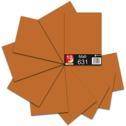 Din A4 Bogen 30x21cm 621/631 Plotterfolie Folie Vinyl Autofolie (083 Haselnussbraun, 10er Set 631 Matt)