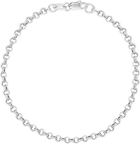 PRINS JEWELS Erbsarmband Rolo link 14 Karat 585 Weißgold - Breite 2.70 mm (21)