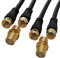 ConnectingU® Twin Pack 50cm Black Satellite Coaxial Cable Kit (Virgin Media & Sky Compatible) - Male to Male Cable with F-Type Connectors Bundled with an F-Type Female to Female Coupler