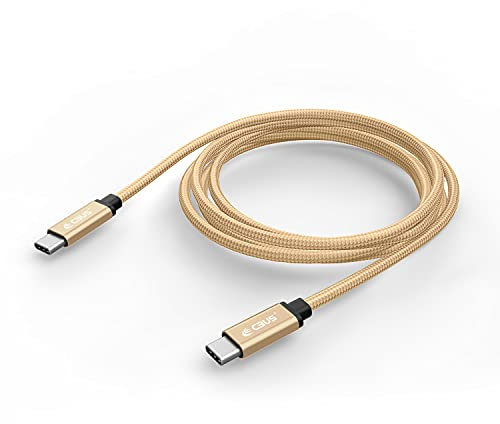 CBUS Braided USB C to USB C Charger Cable 2m Heavy-Duty for Xiaomi Redmi, Honor Magic, Google Pixel, Oppo Find/Reno, Sony Xperia, Motorola Moto/Edge/Razr, Nothing Phone, TCL, Nokia (Beige Gold)