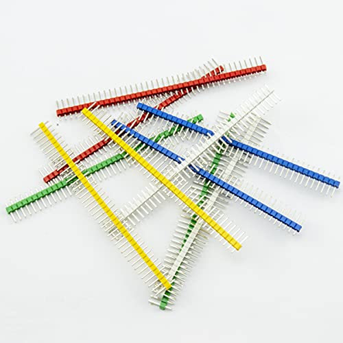 UMTMedia® 10pcs 40-pin Header Pins 2.54mm Breakaway Male for Breadboard 1x40 Single Row (10 X Mixed Headers)