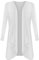 Ladies Hanky Hem Jersey Open Waterfall Boyfriend Women Plus Size Cardigan Top Full Long Sleeve Floaty Duster Jacket Coat Blazer UK (White, 16)