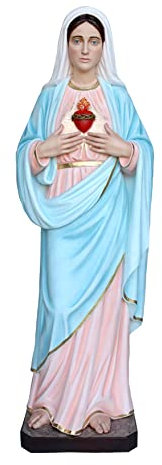 Statue Heilige Marienherz 180 cm aus GFK mit bemalteten Augen