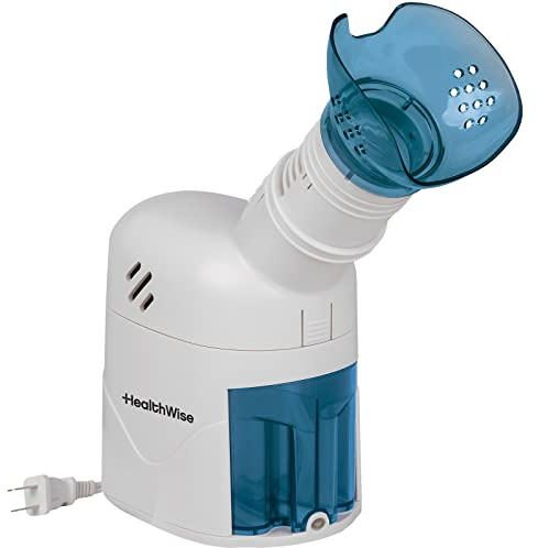 HealthWise Steam Inhaler Respiratory Vapor Therapy | Sinus Pressure, Congestion, Colds & Cough Relief | Facial Steamer, Steam Inhaler, FSA Eligible, Vaporizer or Vocal Steamer | Mask for Cleansing