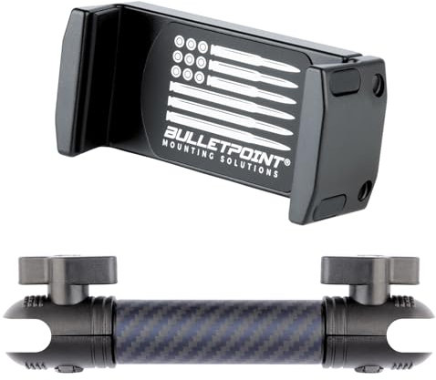 Bulletpoint Armaturenbrett-Handyhalterung mit 7 cm Kohlefaser + Kevlar-Befestigungsarm, kompatibel mit iPhone und Android-Smartphones, passend für 20 mm Befestigungskugel
