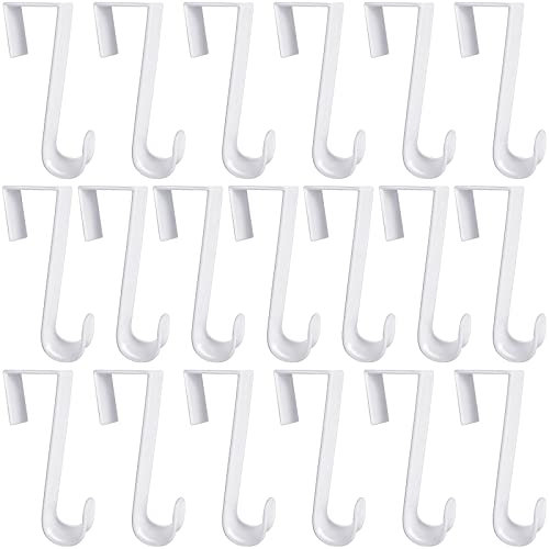 Jetec 16 Pcs Plastic Over The Door Clothes Hooks 4.72 Inch Long Hanger Over The Door Hanger Hook White Door Hanger Hook Hanging Over The Door Hanger for Home Kitchen Decoration(4.72‘’ Long)