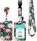 Halter für Namensschild, Umhängeband mit Kartenhalter, Umhängeband mit Swivel Lobster Clasp – für Namensschildhalter, Schlüssel, Kamera, Handy (Blooming)