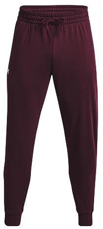 UA Mens UA Rival Fleece Joggers Dark Maroon / / White SM