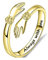 QKEPCY Umarmung Ring Damen 925 Sterling Silber Offener Ring Verstellbar Verlobungsring Gravierte Worte Hände (Gold)