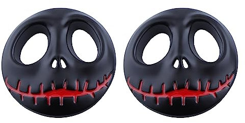 2 Stück Skull Emblem Logo Aufkleber für alle Fahrzeuge Gepäckfächer Türen und Fenster (schwarz-rot)