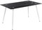 MOG CASA Mesa de Comedor Fija Rectangular Beale | 140 x 80 x 75 cm | Ideal para Cocina o Salón | Materiales Resistentes | Tablero con Efecto Mármol Negro | Patas de Metal en Blanco