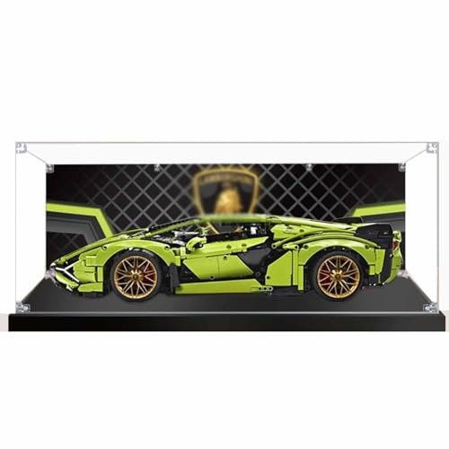 Baustein-Acryl-Vitrine, staubdichte Vitrine für Lego 42115 Technik Lamborghini Sián FKP 37 (nur Vitrine im Lieferumfang enthalten, kein Lego-Bausatz)(Background Pattern)