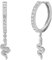 NOELANI Creolen 925 Sterling Silber Damen Ohrschmuck, mit Zirkonia synth., 3,6 cm, Silber, Schlange, Kommt in Schmuck Geschenk Box, 2036969