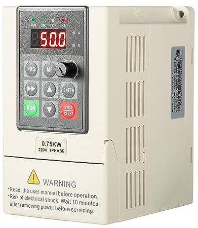 DeWin Variateur de Fréquence, Contrôleur de Vitesse VFD Entrée Monophasée Sortie Triphasée Convertisseur de Fréquence VFD Convertisseur de Vitesse du Moteur 0,75kW 220V