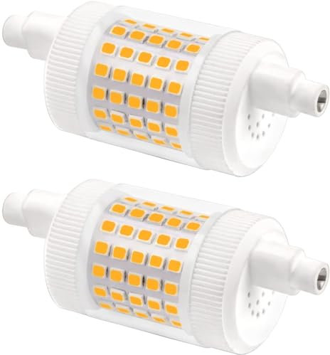 Akynite R7S LED 78mm Dimmbar 15W Warmweiß 3000K, 1500LM, Ersatz Halogenstab J78 R7S 120W 100W, AC 220V-240V, Keramik Stablampe R7S 78mm LED Dimmbar, 2er-Set