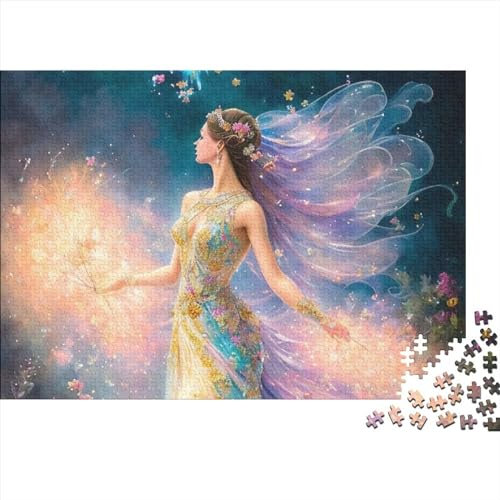 Feen, Blumen-Puzzle für Erwachsene, unterhaltsam, 1000 Teile, Bildungsspiel, Spielzeug, Heimdekoration, Spielzeug, Intellektuelles Spiel, 1000 Teile (75 x 50 cm)