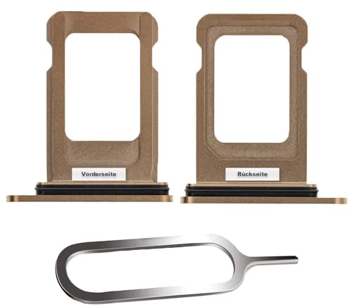 IS-TECK SIM-Kartenhalter Ersatz SIM-Tray Kompatibel mit iPhone 12 Pro/Max inklusive SIM-Nadel SIM-Kartensteckplatz (Gold)