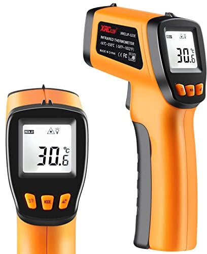 XRCLIF Infrared Thermometer Gun -58℉~1022℉, Laser Thermometer Temperature Gun with LCD Display, Temperature Measurement Gun for Cooking, BBQ, Oven, Adjustable Emissivity Temp Gun Thermometer