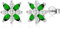 MASOP Ohrstecker Blumen Zirkonia Grün Ohrringe Stecker Silber 925 mit AAA Zirkonia 11,5mm Damen Frauen Mädchen