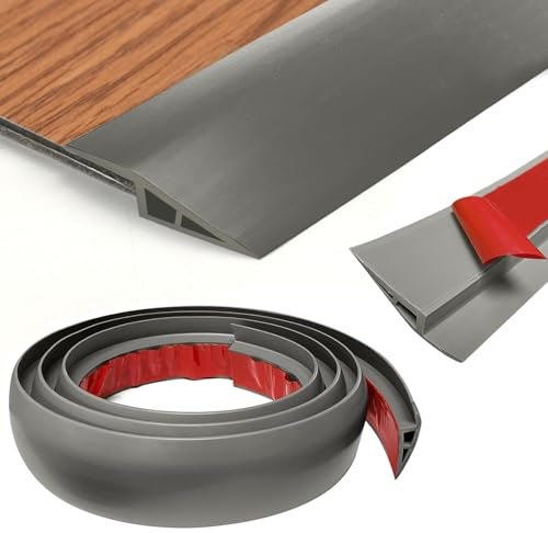 PVC Schwellenrampe, Boden Übergangsleiste, Übergangsprofil Selbstklebend, Übergangsprofil Höhenausgleich, Abdeckleiste Anpassungsprofil, Übergangsschiene, Abdeckleisten, Teppichkantenleiste, Grau