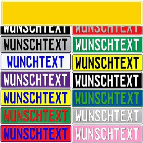 Kennzeichen Fun Schild Nummernschild mit Wunschtext individell geprägt NEU (gelb)