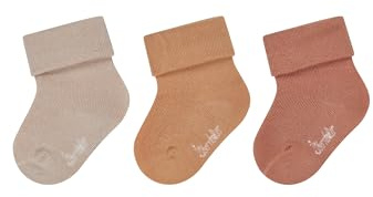 Sterntaler Baby Socken 3er Pack Uni – Unisex Babysocken mit Umschlag, hoher Viskoseanteil aus Bambuszellstoff, hautfreundlich, feuchtigkeitsregulierend