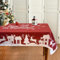 Tucwurl Weihnachtstischdecke, Weihnachten Tischtuch Rot Wasserabweisend, Groß Tischdecken Weihnachten, Rechteckige Abwaschbar Weihnachts Tischdecke, Party Tischdeko (Rot, 140 x 200 cm)