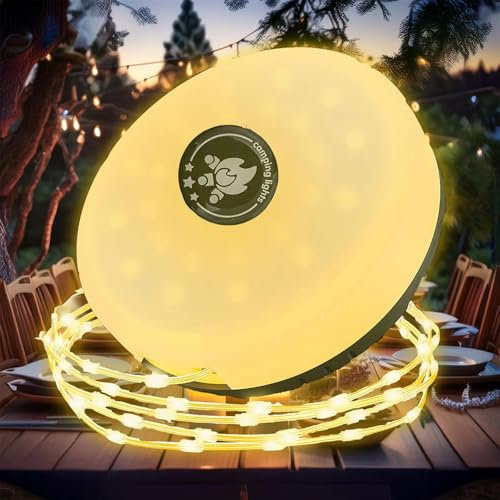 Hqynss Camping-Lichterkette 10M, 2-in-1 RGB & Warmweiß USB-Feenlichter mit 8 Beleuchtungsmodi, Schnellladung und tragbares Design, IP44 wasserdicht, für Garten, Pavillon, Camping, Party, Wohnmobil