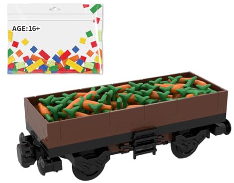BlocteckToy MOC Klemmbausteine Technik Zug Set, 182 Teile Gemüsetransport-Waggon Modell Montage Bauspielzeug, Geschenk für Erwachsene und Jungen