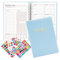 Fettwal Undatierter Wochenplaner, Terminplaner A5, Wöchentlicher Terminkalender mit To-Do-Liste, Notizfeld, 4 Aufkleber, 52 Blatt Terminplaner auf Deutsch Ringbuch mit Hardcover (Blau)