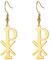 Chi Rho Christogramm-Symbol-Ohrringe, Alpha-Omega-Symbol-Ohrringe, IXCI Nika, Jesus, Christus, Namensanhänger, sakramentales christliches Amulett, religiöser Schmuck, Geschenk für Damen, Medium,