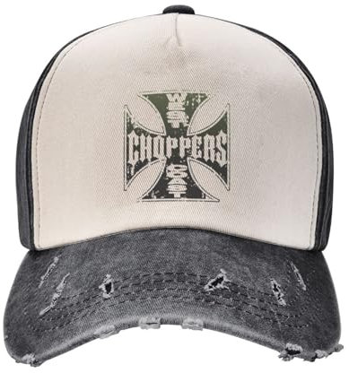 Baseballkappe Vintage West Coast Chopper Iron Cross s Unisex Stil Distressed Denim Sun Cap Motorrad Outdoor Aktivit?Ten Casquett Urlaub Sport Geschenke