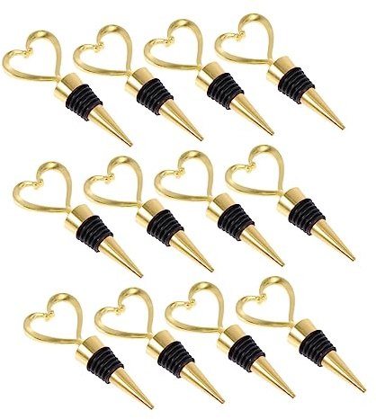 HOLIDYOYO 12Pezzi Tappi per Bottiglie Vino Forma Tappi Sigillanti Decorativi per Bevande Oro