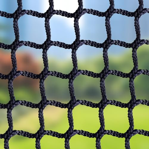 BERADNET Child Safety Net Protection Rope Net Safety Netting for Stairs Railing Balcony Cat Net Knotless Polyester Playground Safety Net Fence Net Black(3X3m)