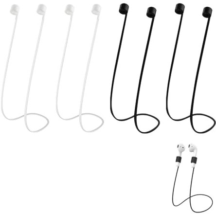4 Cordon Compatibles con AirPods 1 2 3 Pro, Bandas de Silicona Correas Antipérdida para Auriculares Inalámbricos Cordón Deportivo 70 cm para Trabajo Ejercicio Viajes Fácil de Usar Material Resistente