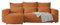 4ALL HOME Ecksofa mit Schlaffunktion Travis 248x148 cm, Couch, Sofa mit Bettkasten, Eckcouch, L-Form, Schlaffsofa, Universal (Cord Onega 18 Kupfer)