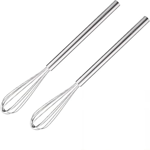 TRLREQ Juego de batidores pequeños de acero inoxidable de 5 pulgadas para cocina, batidores pequeños para cocinar, batir, mezclar, batir, agitar, 2 unidades