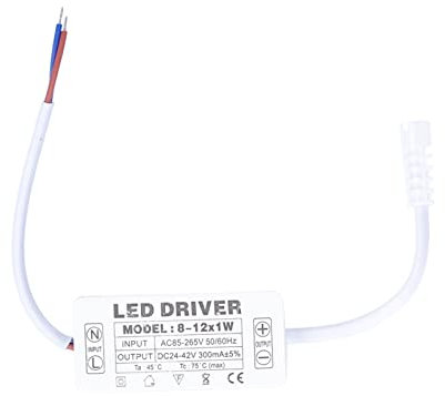 Driver LED Trasformatore di Corrente Costante 300mA, Driver di Alimentazione AC85-265 V per Perle di Lampada da 8-12W, Facile Installazione, Protezione del Corto Circuito,