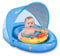 LAYCOL Schwimmring Baby mit UPF50+ Sonnenschutzdach & Spielzeug, Verstellbarer Sicherheitssitz, Kleinkind Pool Schwimmring für 3-36 Monate (Blue, L)