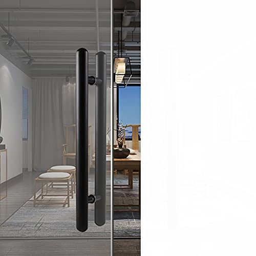 BODHIS Maniglia per Porta in Vetro, Maniglia per Porta per impieghi gravosi, corrimano per Porta Scorrevole in Legno massello per Ufficio con Un Solo Lato (Nero 400)