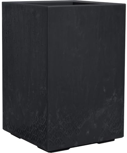 Siena Garden Pflanzkasten FARO Stone schwarz Betonoptik, 40 x 40 x 60 cm