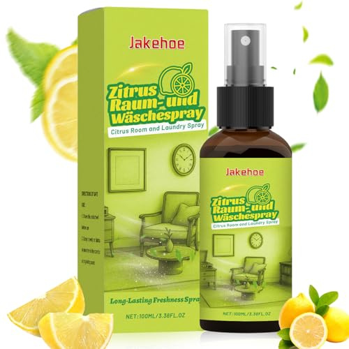 Zitrus Raumspray 100ml, Aromaspray, Mandarinespray, Zitrus Spray Geruchsneutralisierer, Textilerfrischer, Aromatherapie Raumspray, Kissenspray Lufterfrischer Duftspray für Autoduft & WC Duft