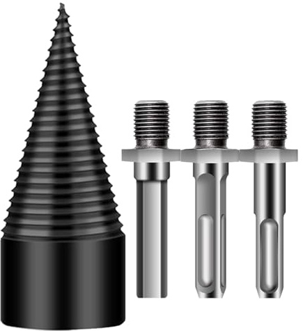 Yulokdwi Holzspalter Bohrer,Stahl Kaminholz Spalter Bohrerkopf - Abnehmbares Zubehör Für Walnuss Eiche Haus Hof Camping | Gartenarbeit Waldarbeiten